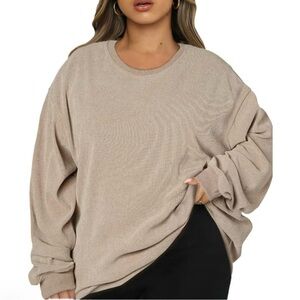 Aleumdr women’s plus size long sleeve crew neck sweatshirt